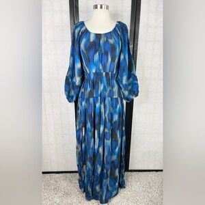 Apiece Apart Blue and Black Long Sleeve Dress